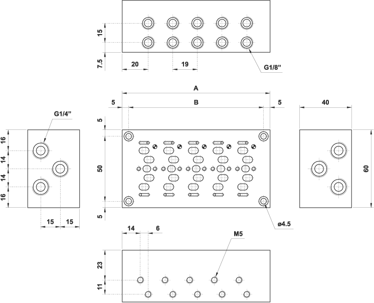 manifolds for 18 mm VDMA valves