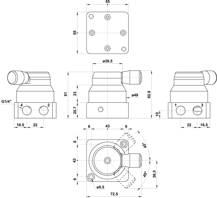rotativa uscite laterali